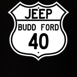 Highway Route Sign Jeep 1940 Budd T Shirt