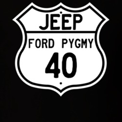Highway Route Sign Jeep 1940 Pygmy T Shirt