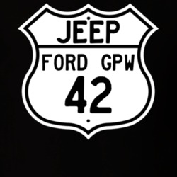 Highway Route Sign Jeep 1942 GPW T Shirt