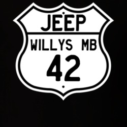 Highway Route Sign Jeep 1942 Willys MB T Shirt