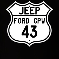 Highway Route Sign Jeep 1943 GPW T Shirt