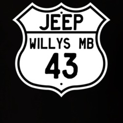 Highway Route Sign Jeep 1943 Willys MB T Shirt