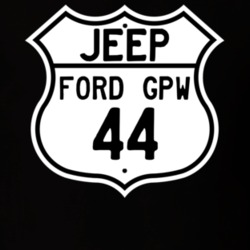 Highway Route Sign Jeep 1944 GPW T Shirt