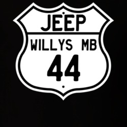 Highway Route Sign Jeep 1944 Willys MB T Shirt