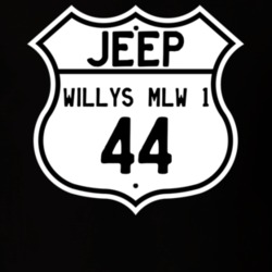 Highway Route Sign Jeep 1944 Willys MLW 1 T Shirt