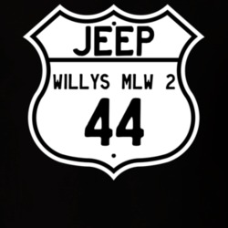 Highway Route Sign Jeep 1944 Willys MLW 2 T Shirt