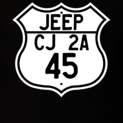Highway Route Sign Jeep 1945 CJ 2A T Shirt