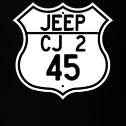 Highway Route Sign Jeep 1945 CJ 2 T Shirt