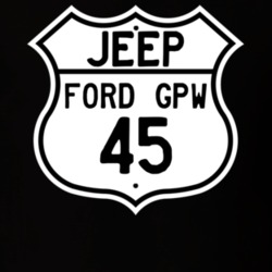 Highway Route Sign Jeep 1945 GPW T Shirt