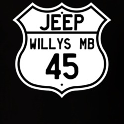 Highway Route Sign Jeep 1945 Willys MB T Shirt