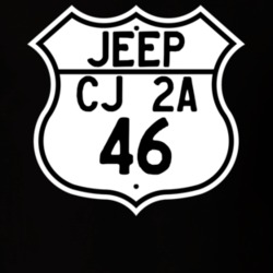 Highway Route Sign Jeep 1946 CJ 2A T Shirt