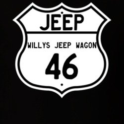 Highway Route Sign Jeep 1946 Willys Jeep Wagon T Shirt