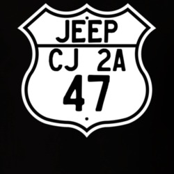 Highway Route Sign Jeep 1947 CJ 2A T Shirt