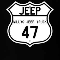Highway Route Sign Jeep 1947 Willys Jeep Truck T Shirt