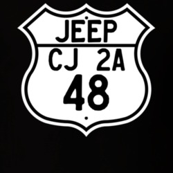 Highway Route Sign Jeep 1948 CJ 2A T Shirt