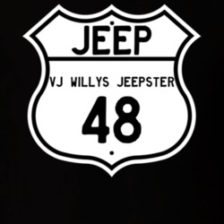 Highway Route Sign Jeep 1948 VJ Willys Jeepster T Shirt