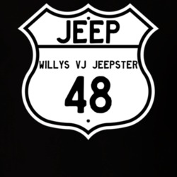 Highway Route Sign Jeep 1948 Willys VJ Jeepster T Shirt