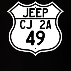 Highway Route Sign Jeep 1949 CJ 2A T Shirt