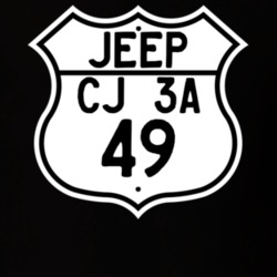 Highway Route Sign Jeep 1949 CJ 3A T Shirt