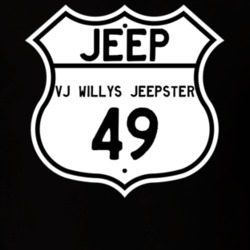 Highway Route Sign Jeep 1949 VJ Willys Jeepster T Shirt