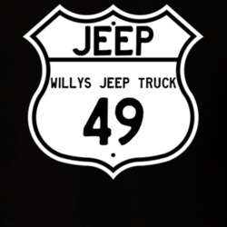 Highway Route Sign Jeep 1949 Willys Jeep Truck T Shirt