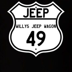 Highway Route Sign Jeep 1949 Willys Jeep Wagon T Shirt