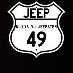 Highway Route Sign Jeep 1949 Willys VJ Jeepster T Shirt