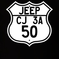 Highway Route Sign Jeep 1950 CJ 3A T Shirt
