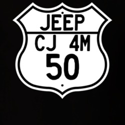 Highway Route Sign Jeep 1950 CJ 4M T Shirt