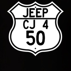 Highway Route Sign Jeep 1950 CJ 4 T Shirt