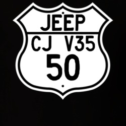 Highway Route Sign Jeep 1950 CJ V35 T Shirt
