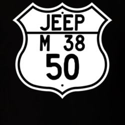 Highway Route Sign Jeep 1950 M 38 T Shirt