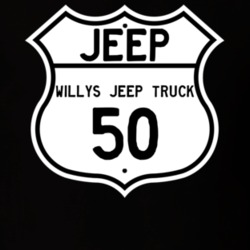 Highway Route Sign Jeep 1950 Willys Jeep Truck T Shirt