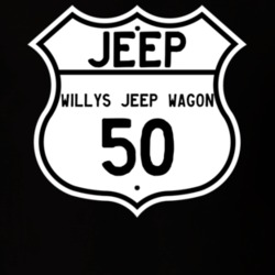Highway Route Sign Jeep 1950 Willys Jeep Wagon T Shirt