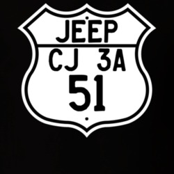 Highway Route Sign Jeep 1951 CJ 3A T Shirt