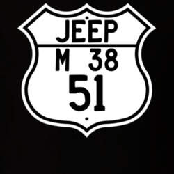 Highway Route Sign Jeep 1951 M 38 T Shirt