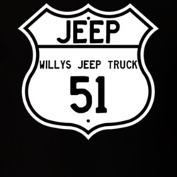 Highway Route Sign Jeep 1951 Willys Jeep Truck T Shirt