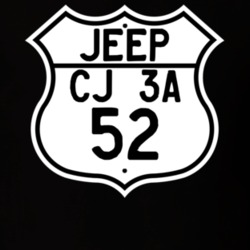 Highway Route Sign Jeep 1952 CJ 3A T Shirt
