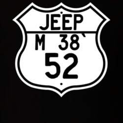 Highway Route Sign Jeep 1952 M 38` T Shirt