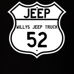 Highway Route Sign Jeep 1952 Willys Jeep Truck T Shirt