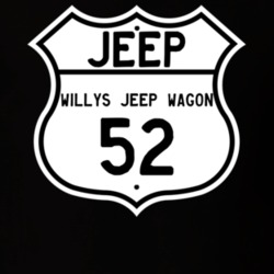 Highway Route Sign Jeep 1952 Willys Jeep Wagon T Shirt