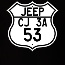 Highway Route Sign Jeep 1953 CJ 3A T Shirt
