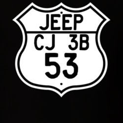 Highway Route Sign Jeep 1953 CJ 3B T Shirt