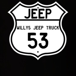 Highway Route Sign Jeep 1953 Willys Jeep Truck T Shirt