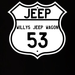 Highway Route Sign Jeep 1953 Willys Jeep Wagon T Shirt
