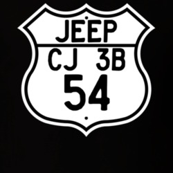 Highway Route Sign Jeep 1954 CJ 3B T Shirt