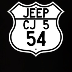 Highway Route Sign Jeep 1954 CJ 5 T Shirt