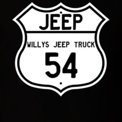 Highway Route Sign Jeep 1954 Willys Jeep Truck T Shirt