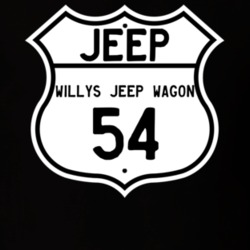 Highway Route Sign Jeep 1954 Willys Jeep Wagon T Shirt