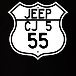 Highway Route Sign Jeep 1955 CJ 5 T Shirt